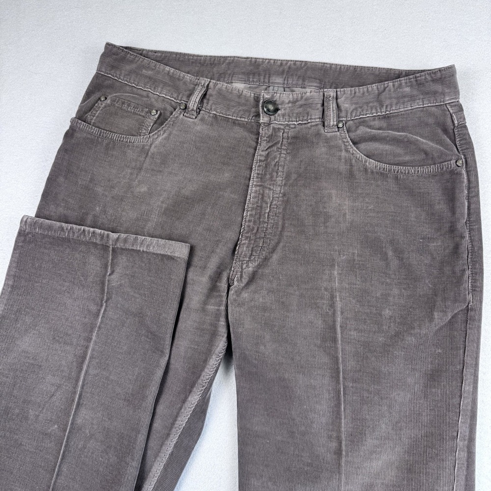 Ermenegildo Zegna Corduroy Pant 36x32 Made In Italy Flat Front 5-Pocket Straight